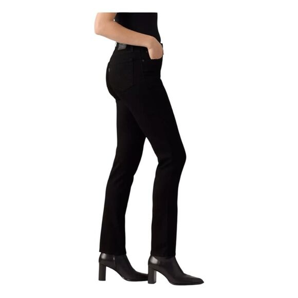 Levi's 724 High Rise Straight Leg Jeans Soft Black Denim 29 - Picture 3 of 11